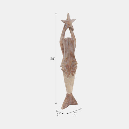 24" Mermaid Gold Capiz Tail, Natural