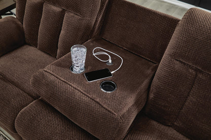 Greely Bend Power Reclining Sofa with Drop Down Table