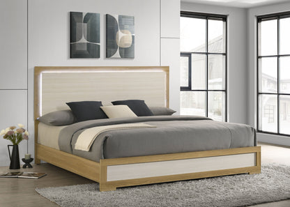 Hyland Panel Bed LED Headboard Natural