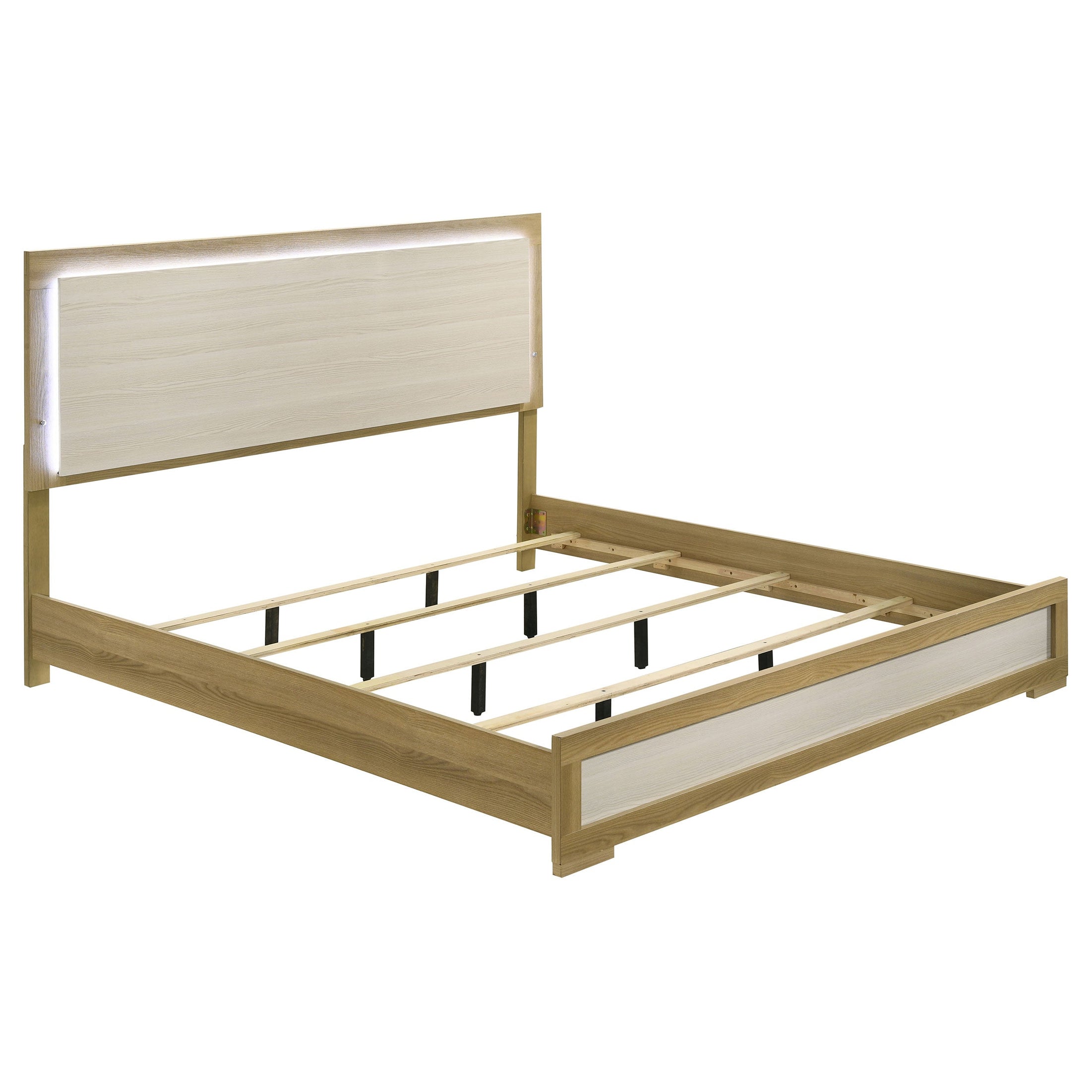 Cabecero de cama con paneles LED Hyland color natural