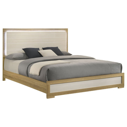 Hyland Panel Bed LED Headboard Natural