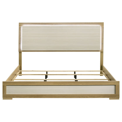 Hyland Panel Bed LED Headboard Natural