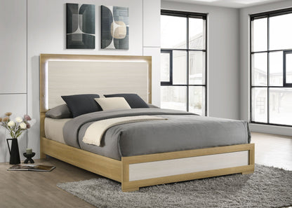 Hyland Panel Bed LED Headboard Natural