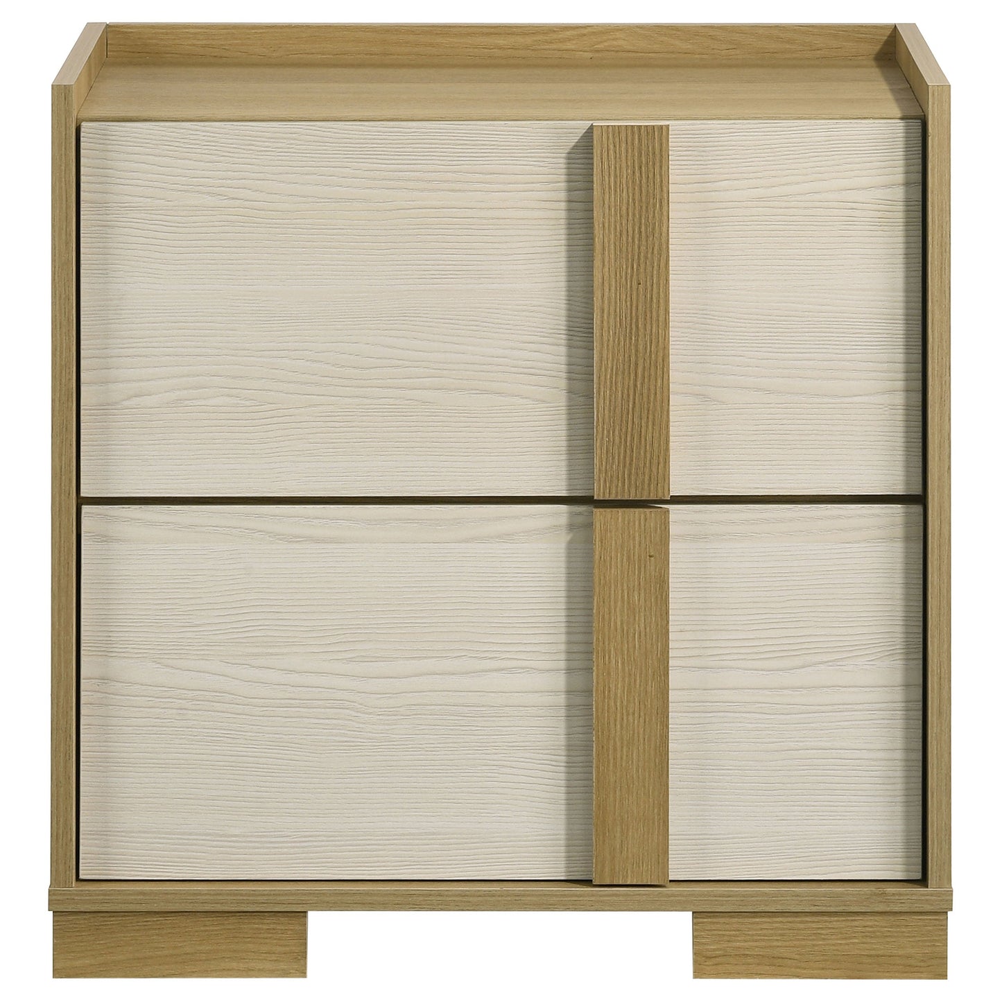 Mesita de noche Hyland de 2 cajones, color natural