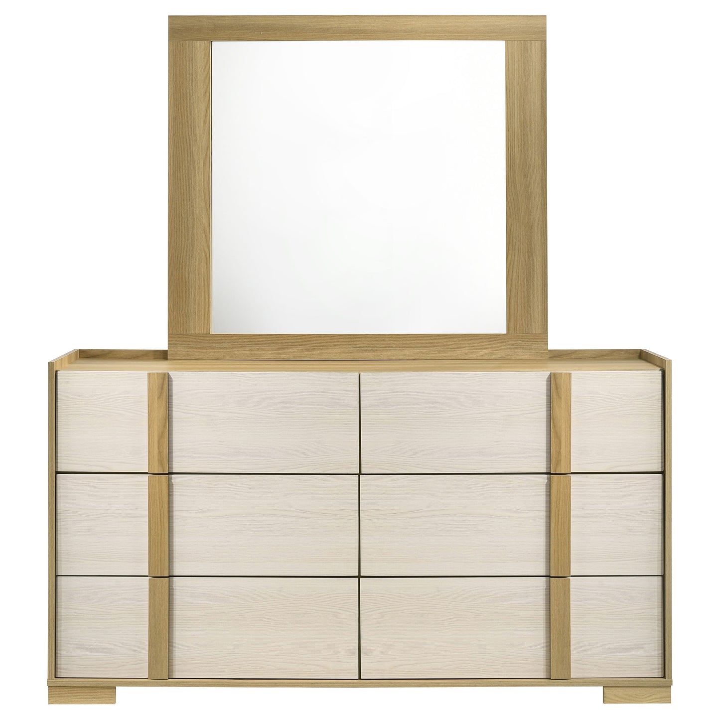 Hyland 6-drawer Dresser with Mirror Natural