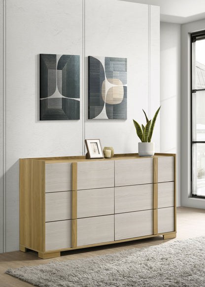 Hyland 6-drawer Dresser with Mirror Natural