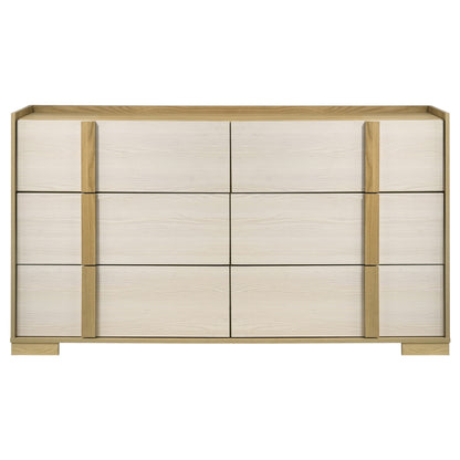 Hyland 6-drawer Dresser with Mirror Natural