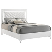 Cassia LED Panel Bed White High Gloss