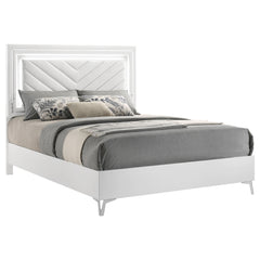 Cassia LED Panel Bed White High Gloss
