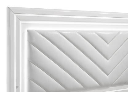 Cassia LED Panel Bed White High Gloss