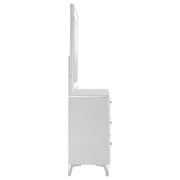 Cassia 6-drawer Dresser Cabinet with Mirror White High Gloss
