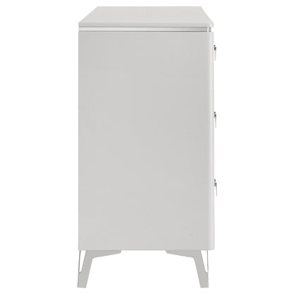 Cassia 6-drawer Bedroom Dresser Cabinet White High Gloss