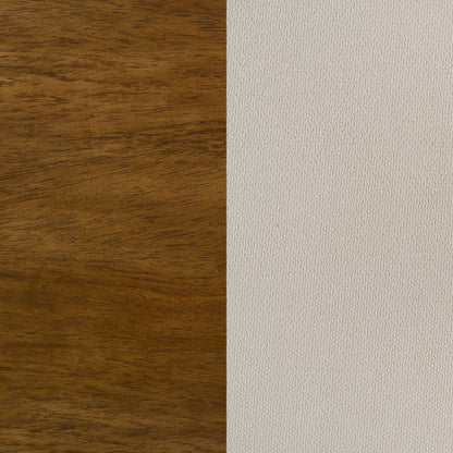 Adderley Eastern King Wood Panel Bed Cream and Warm Brown