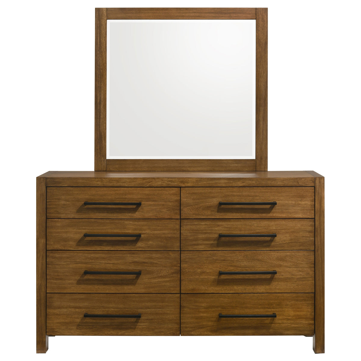 Adderley 8-drawer Bedroom Dresser and Mirror Warm Brown
