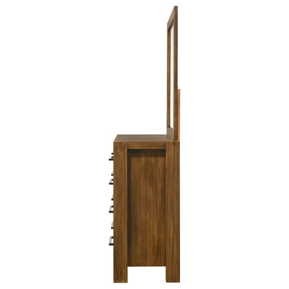 Adderley 8-drawer Bedroom Dresser and Mirror Warm Brown