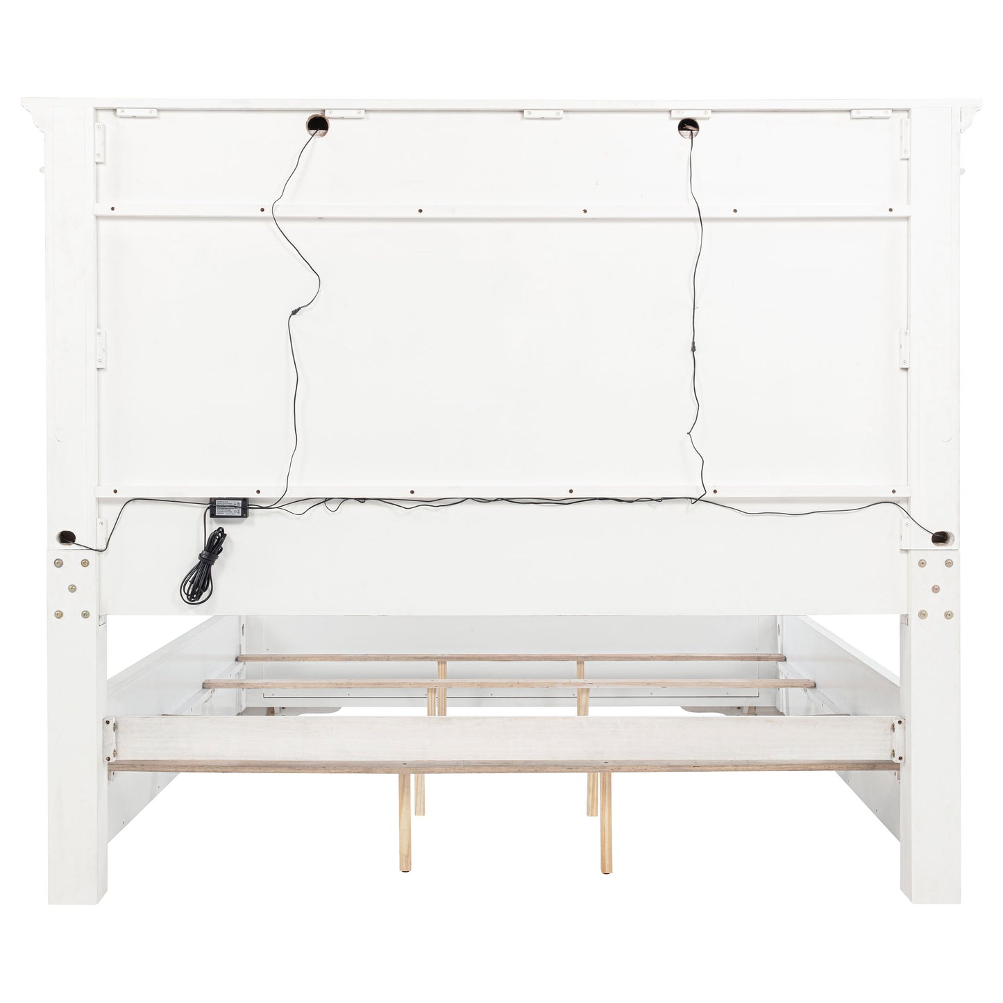 McKinney LED Light Panel Bed Vintage White