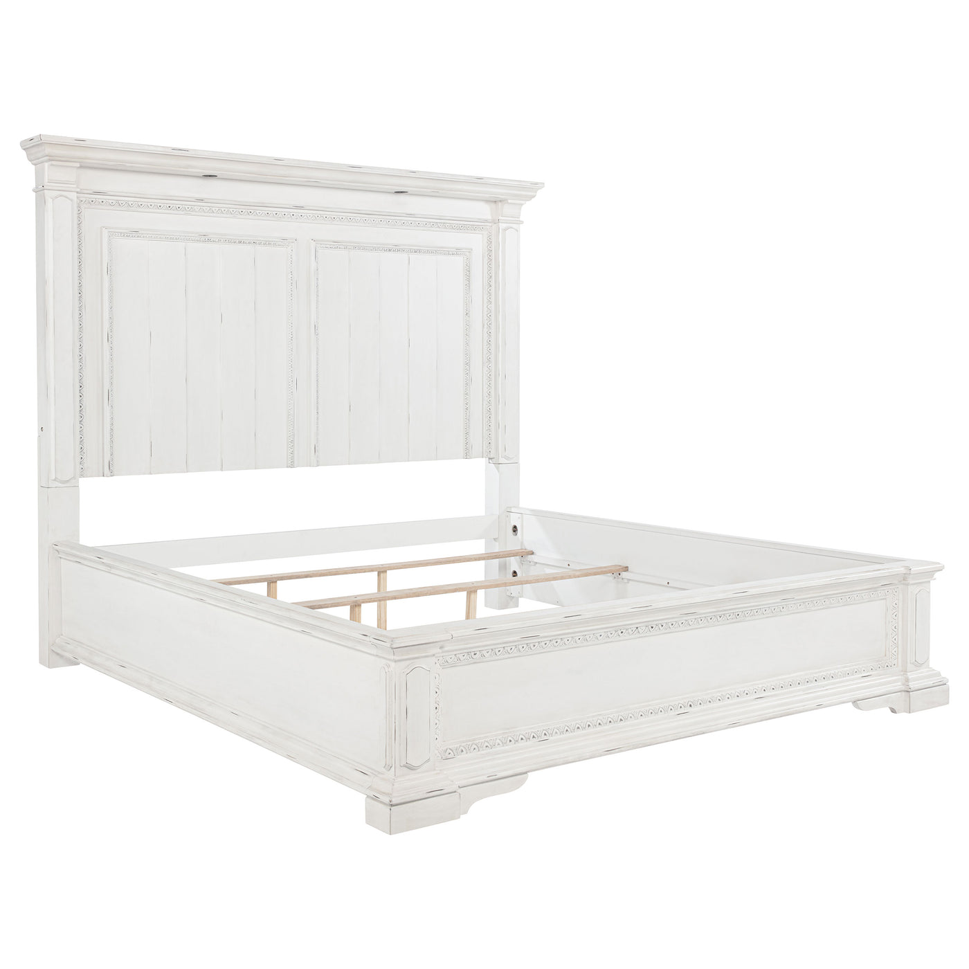 McKinney LED Light Panel Bed Vintage White