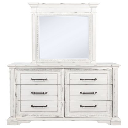 McKinney 6-drawer Bedroom Dresser with Mirror Vintage White