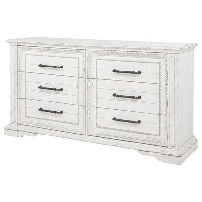 McKinney 6-drawer Bedroom Dresser Cabinet Vintage White