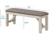Maribelle Bench Chalk Warm Grey