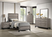 Valen Wood Twin Panel Bed Light Taupe