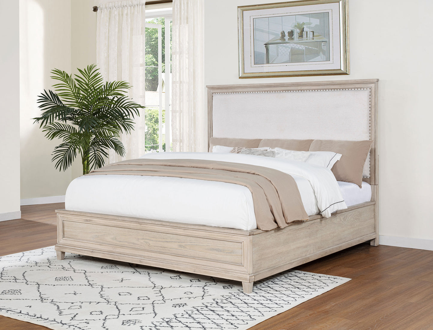 Pembroke 66-inch Queen Panel Bed Washed Oak