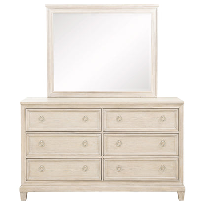 Pembroke 6-drawer Bedroom Dresser with Mirror Washed Oak