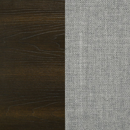 Atlas 63-inch Eastern King Upholstered Panel Bed Grey and Dark Oak