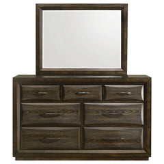 Atlas 7-drawer Bedroom Dresser and Mirror Set Dark Oak