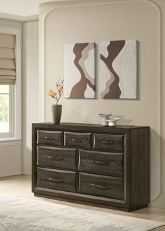 Atlas 7-drawer Bedroom Dresser Cabinet Dark Oak
