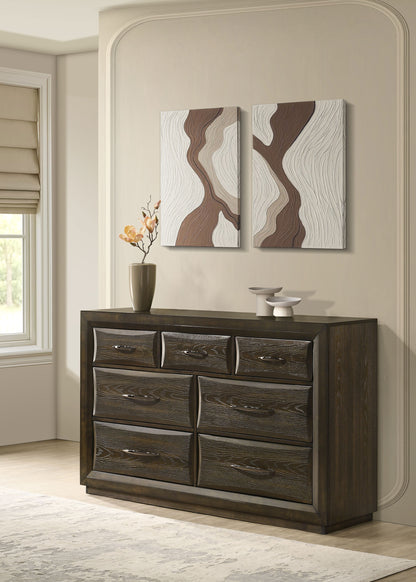 Atlas 7-drawer Bedroom Dresser Cabinet Dark Oak