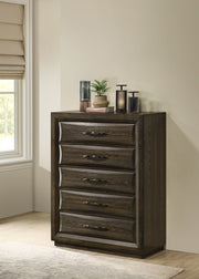 Atlas 5-drawer Bedroom Chest of Drawers Dark Oak