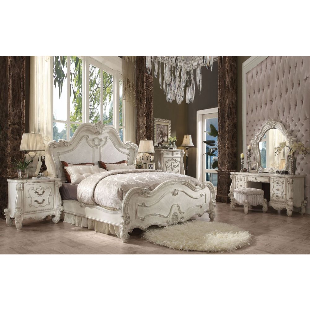 Versailles Queen Bed - Bone White