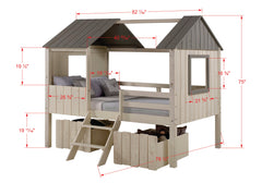 House & Grey Low Loft Bed