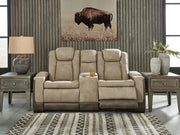 Next-Gen Durapella Power Reclining Loveseat with Console & Adjustable Headrest