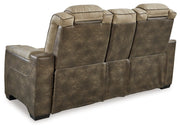 Next-Gen Durapella Power Reclining Loveseat with Console & Adjustable Headrest