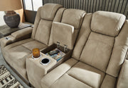 Next-Gen Durapella Power Reclining Loveseat with Console & Adjustable Headrest