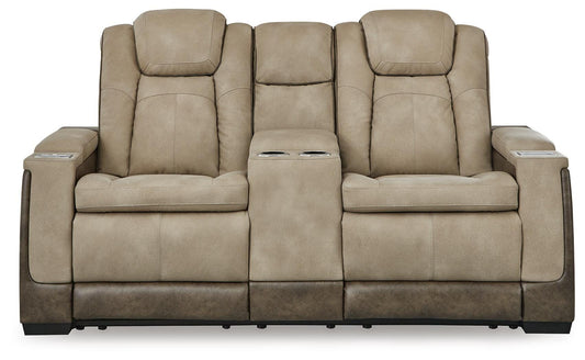 Next-Gen Durapella Power Reclining Loveseat with Console & Adjustable Headrest
