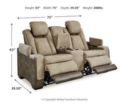 Next-Gen Durapella Power Reclining Loveseat with Console & Adjustable Headrest