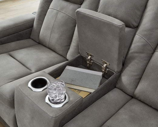 Next-Gen Durapella Power Reclining Loveseat with Console & Adjustable Headrest