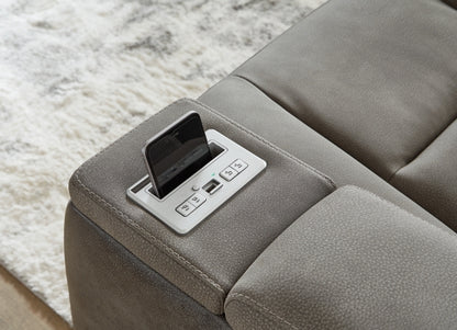 Next-Gen Durapella Power Reclining Loveseat with Console & Adjustable Headrest