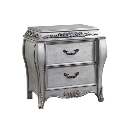 Leonora 30” Nightstand with Carved Details and Felt Drawer