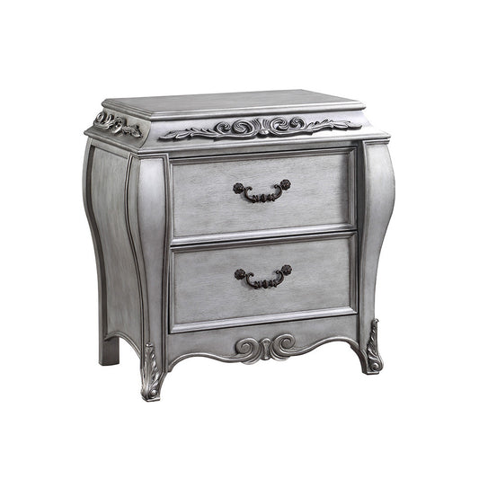 Leonora 30” Nightstand with Carved Details and Felt Drawer