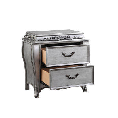 Leonora 30” Nightstand with Carved Details and Felt Drawer