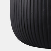 S/3 11/14/18" Ribbed Resin Planters, Black