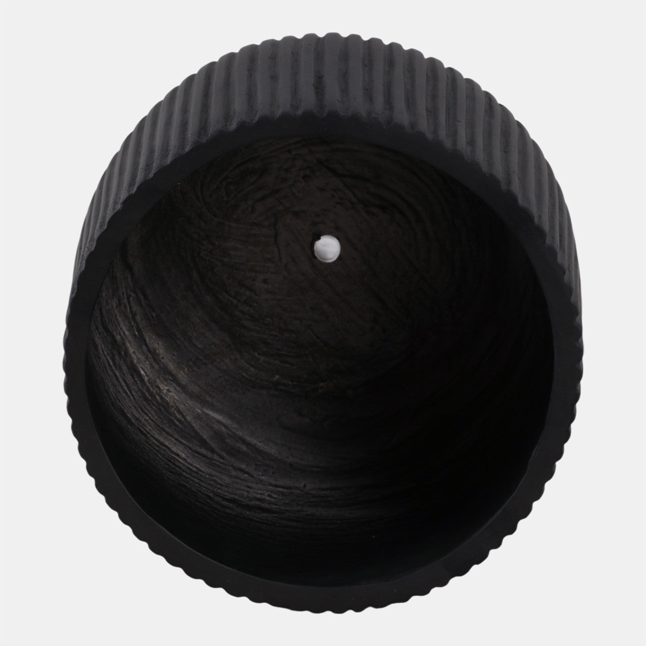 S/3 11/14/18" Ribbed Resin Planters, Black