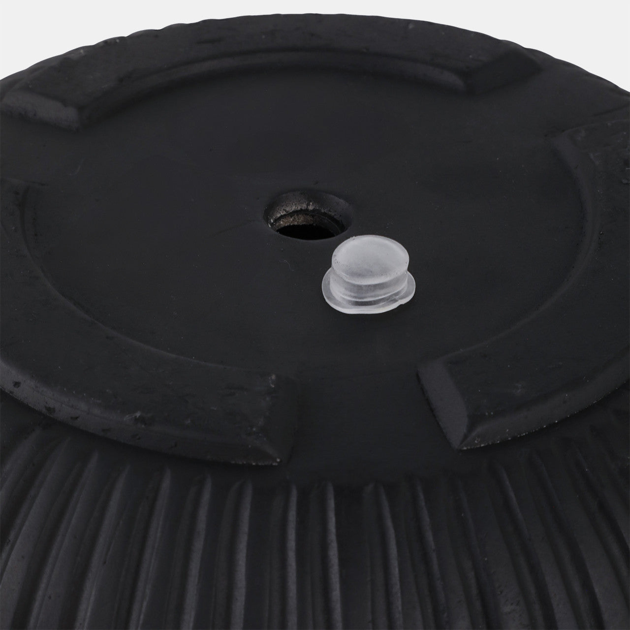 S/3 11/14/18" Ribbed Resin Planters, Black