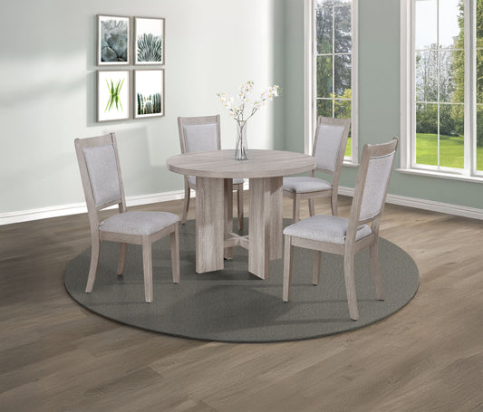 Amara 5-Pk Round Dining Set Drift Wood