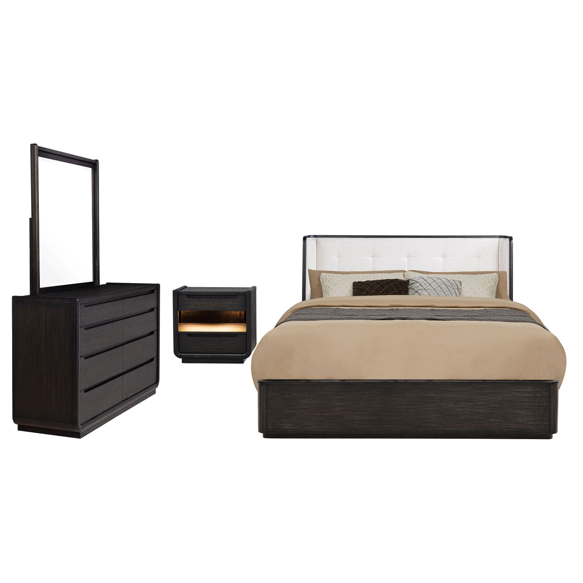 Leandro Bedroom Set Burnished Black