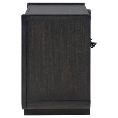 Leandro 2-drawer LED Nightstand with USB Burnished Black